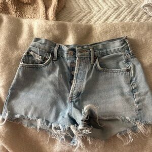 Agolde Light Blue Denim Shorts